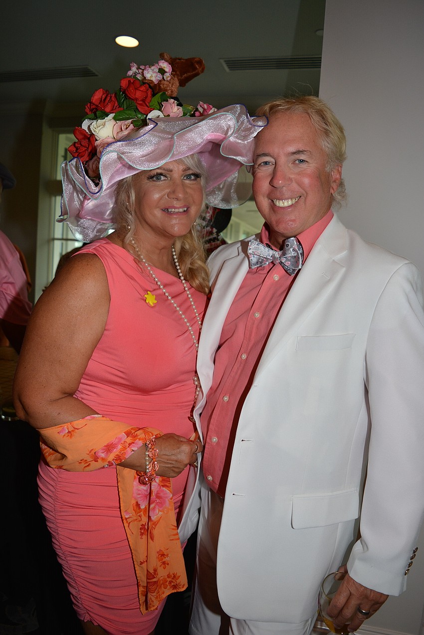 Sarasota's Blenda Vines, with her husband Jimmy Vines, spent two days handcrafting her hat. 