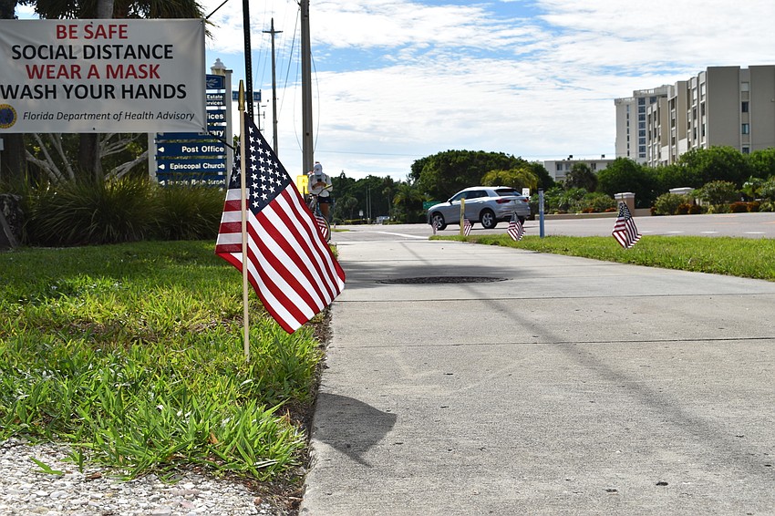 Each year, the town of Longboat Key plants 2,977 American flags along Gulf of Mexico Drive to honor the victims of the 9/11 terrorist attacks.