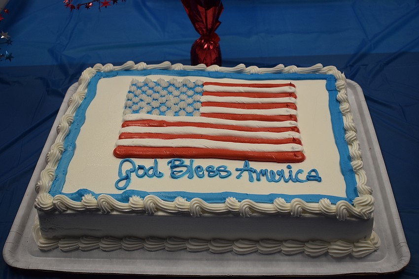 One of two cakes for the departments.