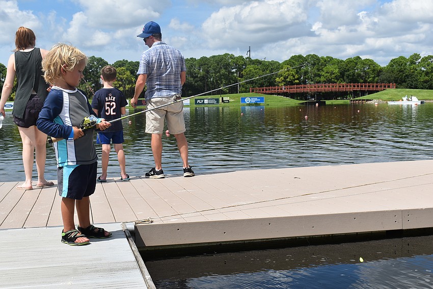 Xavier Apodaca of Ruskin hopes to catch a fish in the shallow end. It's his first time fishing at Benderson, but he has gone a few times near the Skyway.