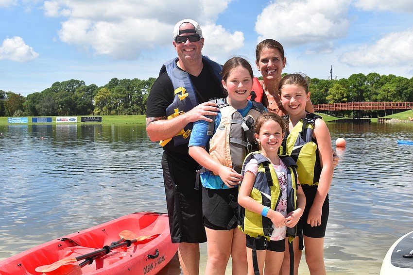 (Back, from left)Wes Jensen and Kim Jensen of Greenbrook pose with daughters (front, from left)Isabella Jensen, Sophia Jensen and Julianna Jensen after a day of canoeing, paddleboarding and kayaking.