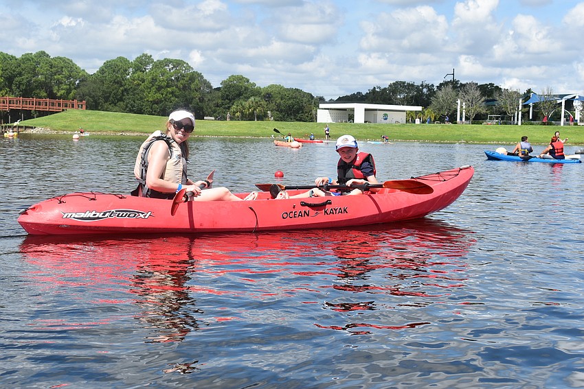 Carrie Phillips (left) and Brandon Phillips are enjoying their time in Sarasota while visiting Carrie's father.