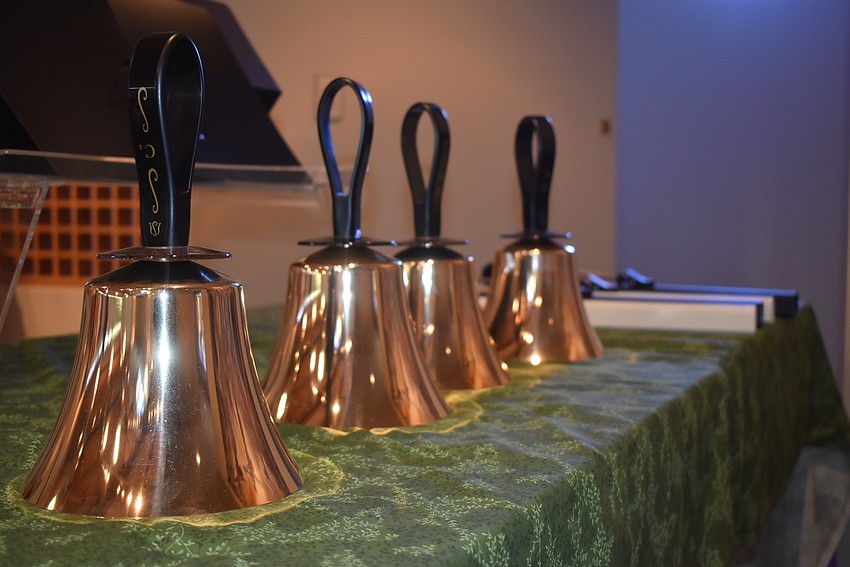 The lowest octave of bells sat unused for now.