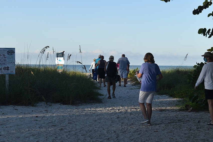 The group takes to the beach.