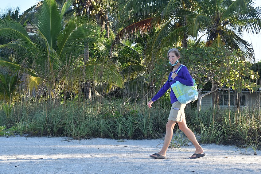 Cyndi Seamon sticks close to the vegetation.