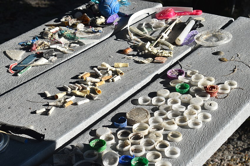 Dozens of bottle caps dominated the trash pickup.