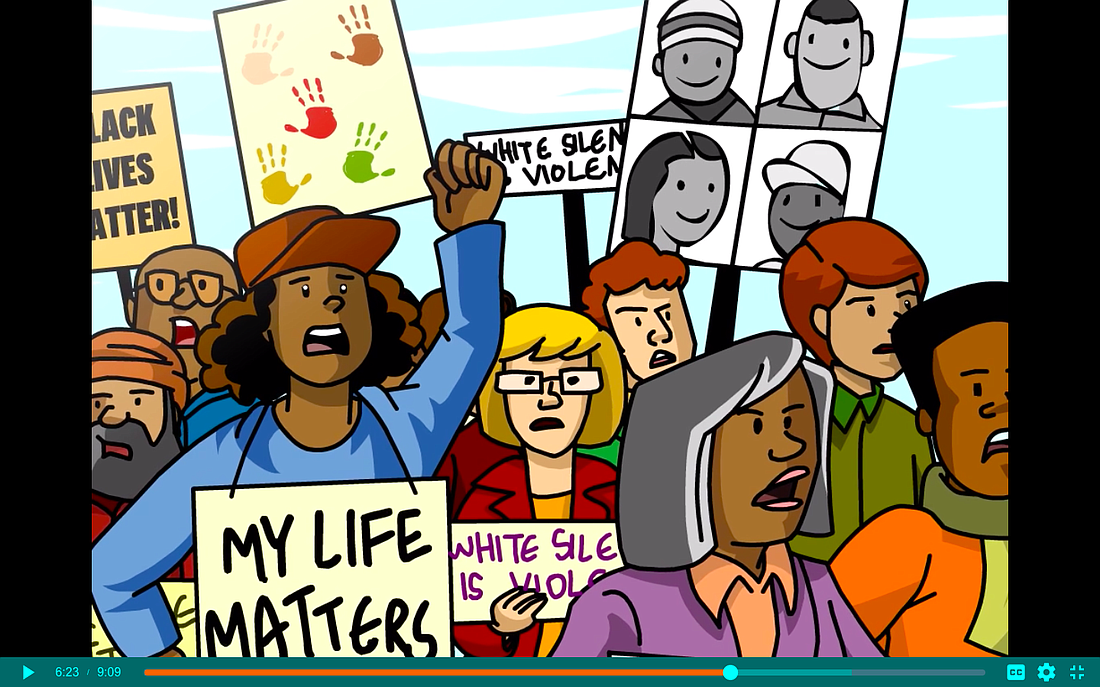 A video featured on the third-party site BrainPop features the Black Lives Matter Movement.