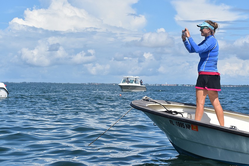 Kim Bassos-Hull conducts research in the bay.