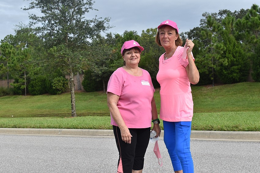 Sandy Pavlat (left) is a five-and-a-half-year breast cancer survivor who also walked in honor of her friend Deedee Barnes. Lottie Ditommaso walked in honor of her friend Robin Hirsch, who is a breast cancer survivor.