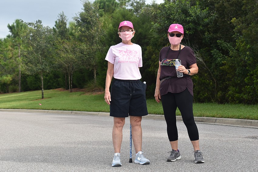 Leslie Erb (left) walked in honor of her mother, Dorothy Nelson, and Jan McLaughlin walked for her sister, Nancy.