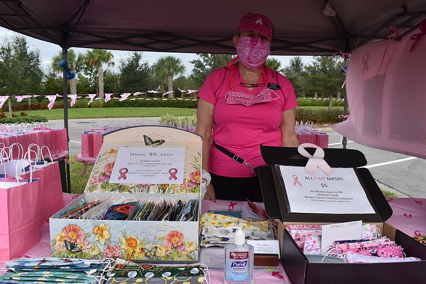 Chris Fulford has been making masks to pass the time during the COVID-19 pandemic. She can make about four per hour.