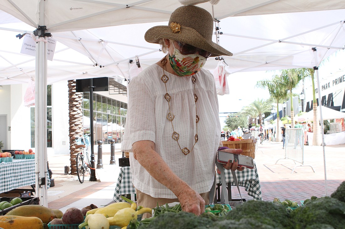 Following the reopening of the Sarasota Farmers Market this summer with social distancing guidelines in place, market officials are opposed to the prospect of another group operating on the same footprint downtown. File photo.