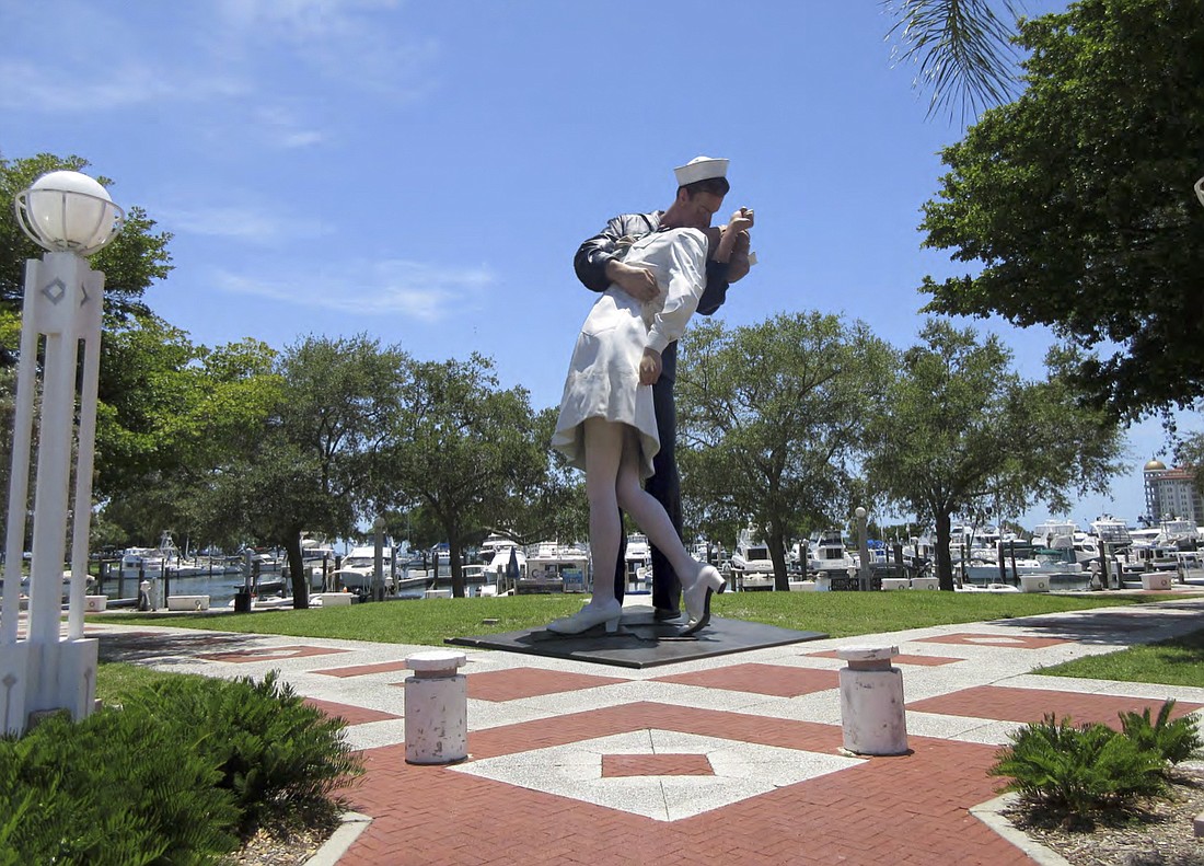 Nearly 40% of responses to the city&#39;s survey favored placing Unconditional Surrender on the bayfront between Olearys and Marina Jack.