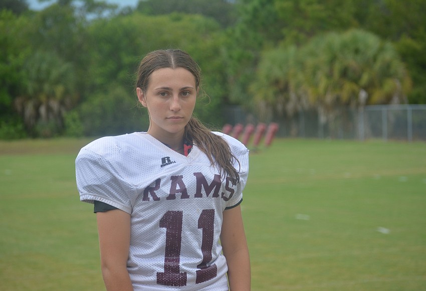 Senior Allison Kukanza is getting her kicks as Ram field-goal kicker