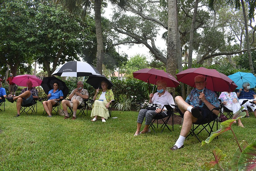 A sea of umbrellas populated the lawn before the concert on Oct. 3.