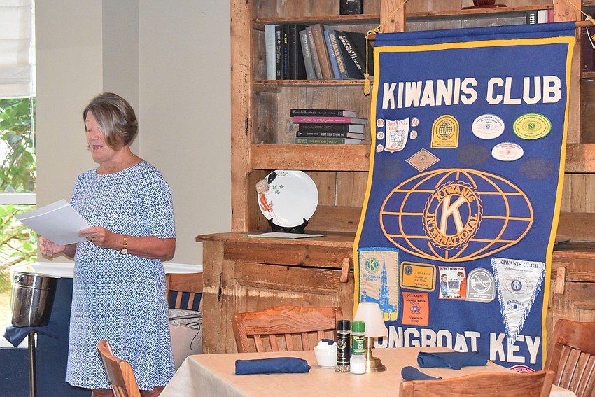 Paula Miller presents to the group.