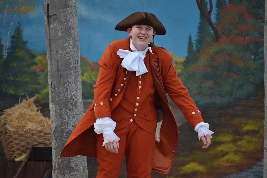 Yost Van Ripper (Auggie Toynton) laughs at Ichabod Crane (Philip Troyer).