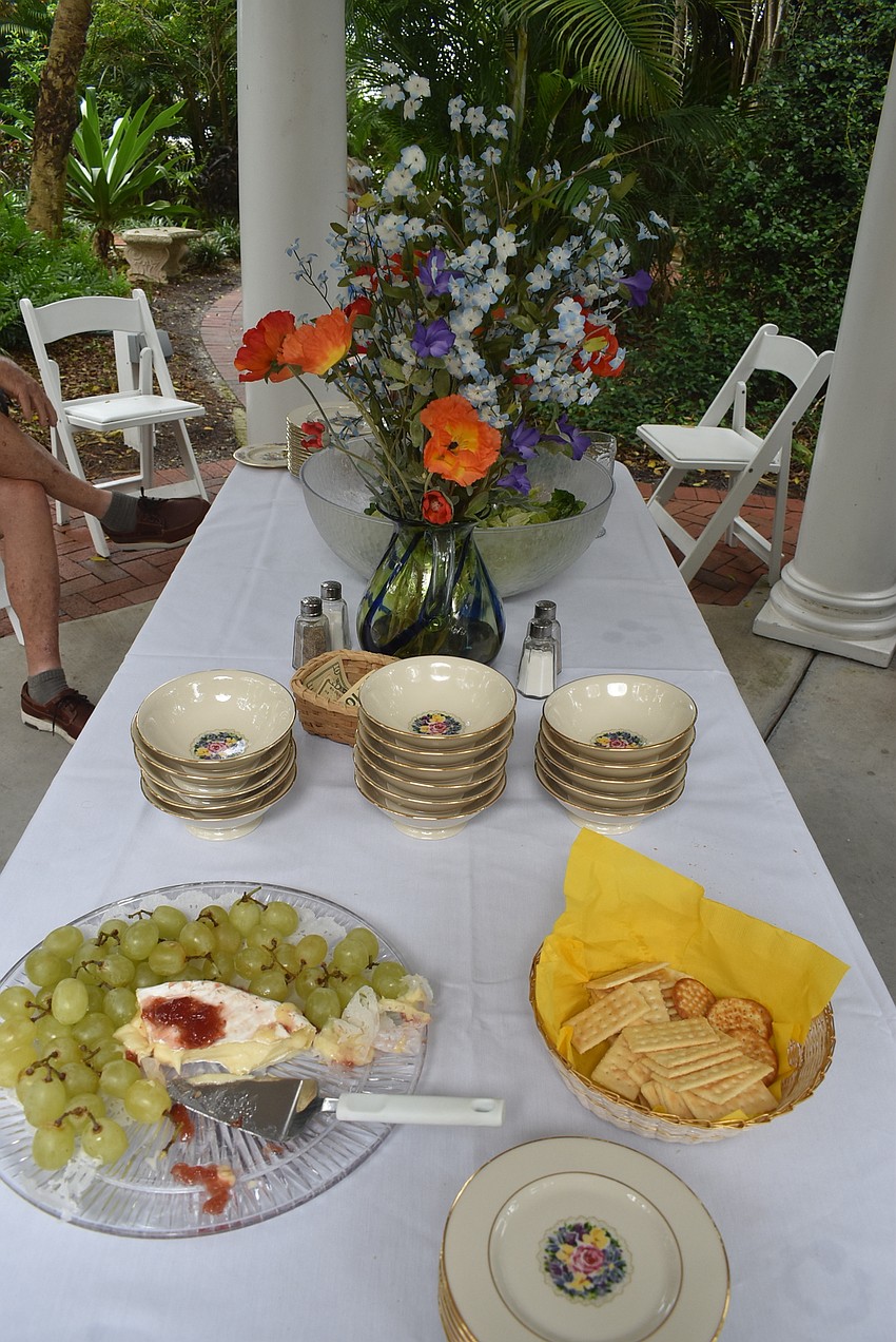The organizers set up an outdoor spread.