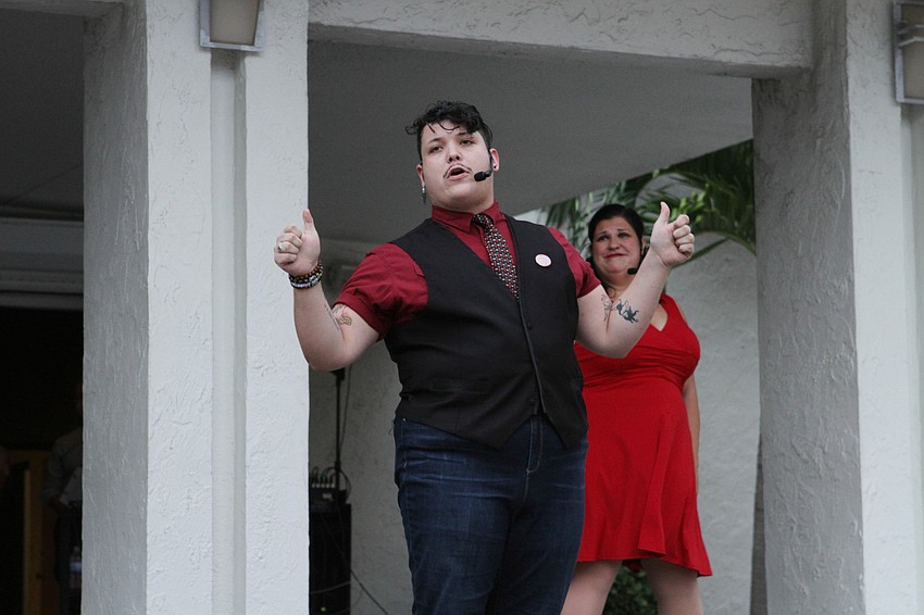 Brian Finnerty sang with a backup crew.