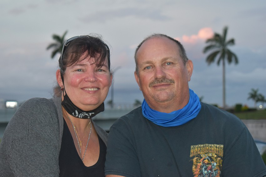 Kim Hagans (left) and Joe Hagans of Sarasota came to Fiesta Friday to see the Black Honkeys, who they have seen about five times before.