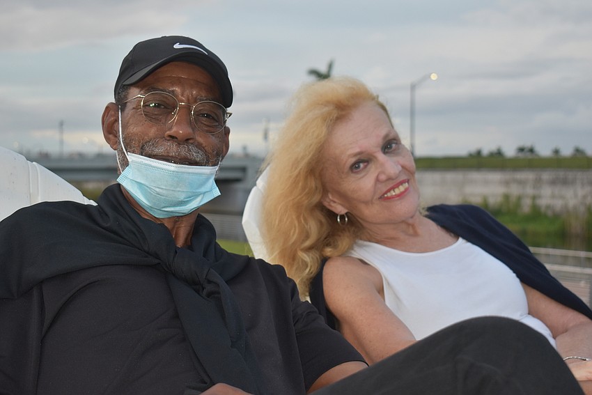 Bill Thornton (left) and Brenda Kahn of Country Club came to Fiesta Friday to see the Black Honkeys. They are big music fans: Kahn recently started doing open mic performances, and Thornton used to be a deejay.