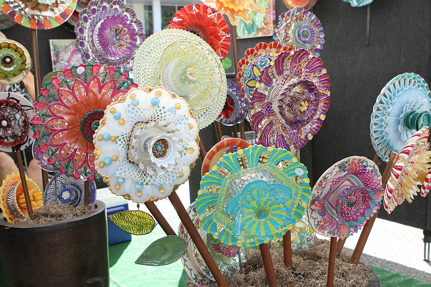 Robin Focht had several glass creations.