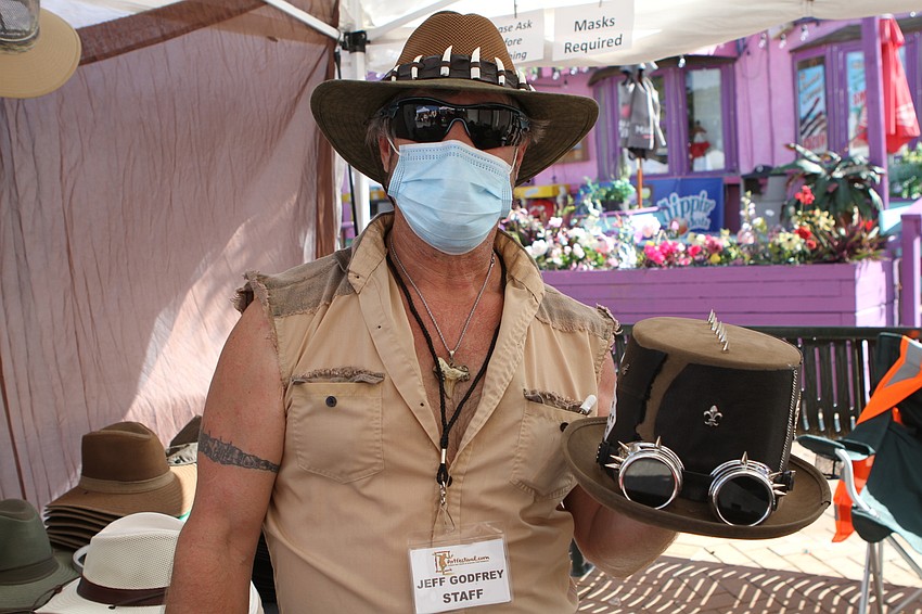 Jeff Godrey sold Australian hats.