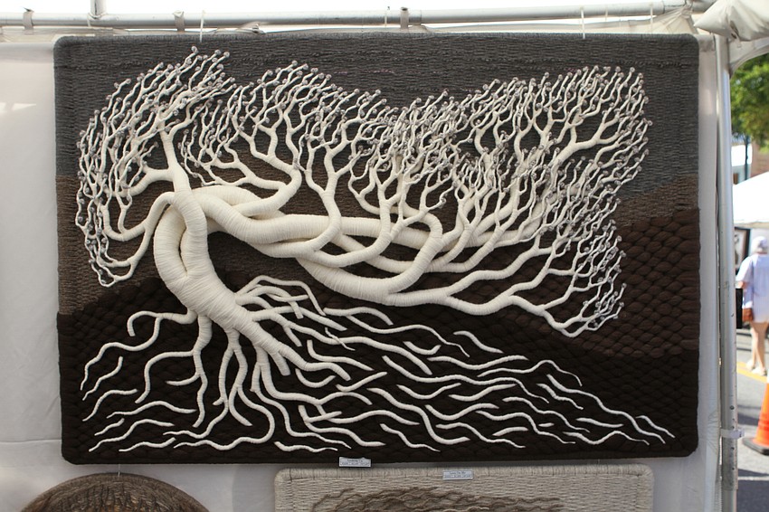 It took Glorida McRoberts more than two months to put together her wool weaving.