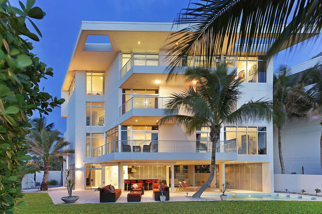 The home at 150 Givens St in Siesta Key was built in 2008 with four bedrooms, four-and-two-half baths, a pool and 4,949 square feet of living area.
