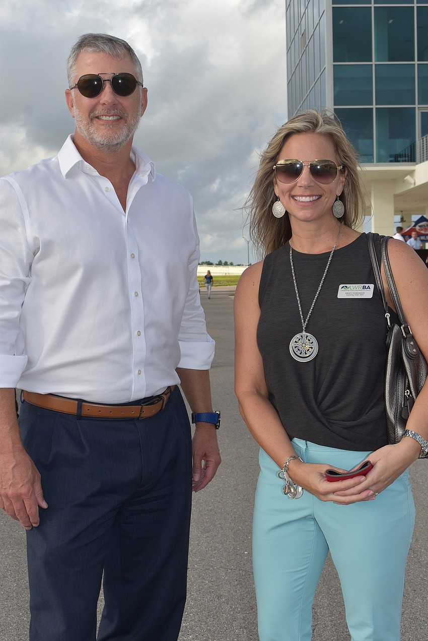 Ed Wyatt (left) works for Hancock Whitney Bank, while Kristi Hoskinson is an independent contractor. Hoskinson is also the incoming chair of the LWRBA Board of Directors.