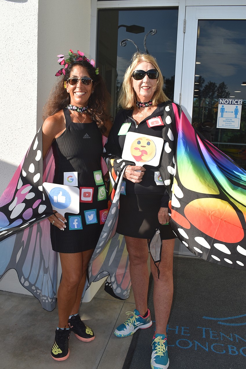 Lisa Tyson and Karen Nuckols as social butterflies.