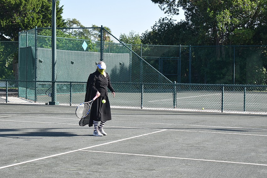 Dawn Holland practices as the Wicked Witch of the West.