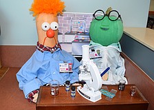 The Grand Champion, as well as the Funniest display, went to the lab department&#39;s take on Muppets&#39; Beaker and Dr. Bunsen Honeydew.