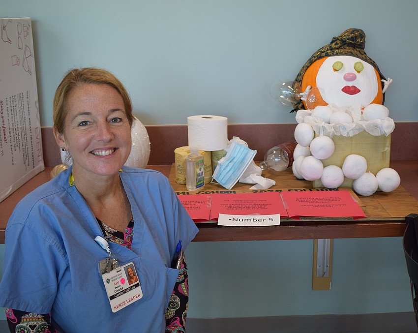 Lyn Swann of the cariac/cath lab said her department wanted to convey what the entire year has been like. That included the toilet paper shortage and the increased use of hand sanitizer.