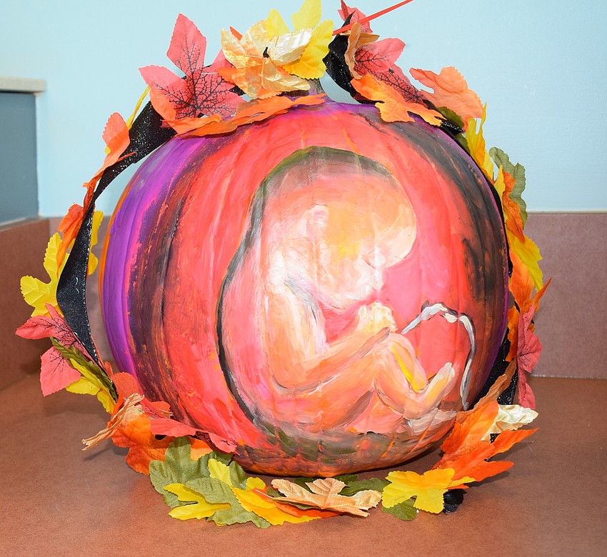 It wasn't hard to guess that the Women's Center came up with this pumpkin design.