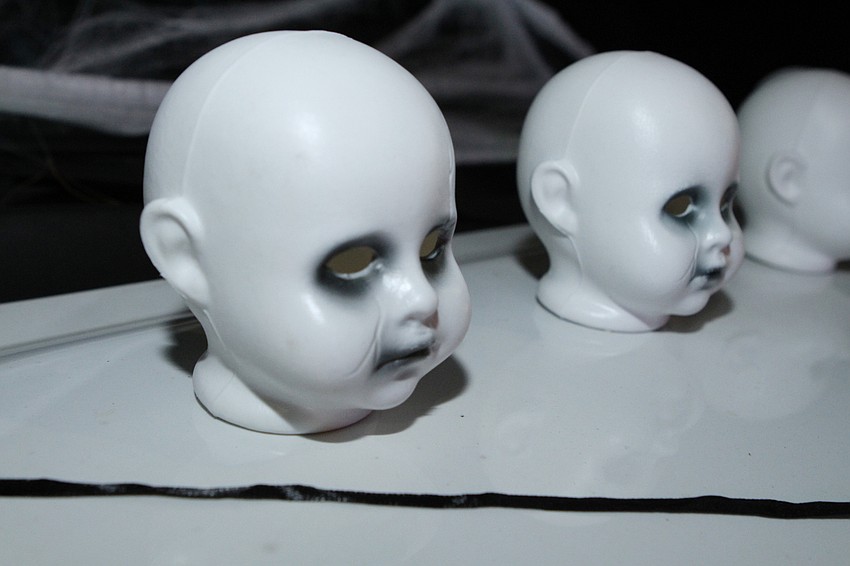 The drive-through area had plenty of creepy decoration.