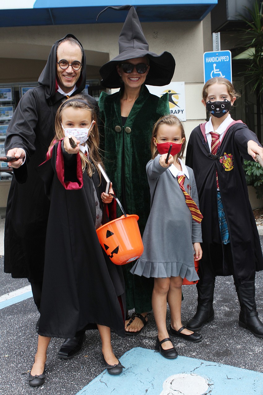 Dave, Jessie, Kristie and Lyla Ochsendorf teamed up with Bianca Grebing for a wizard ensemble.