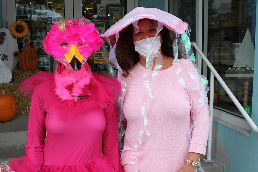 Charlie Ann Syprett and Michelle Grim handed out candy.