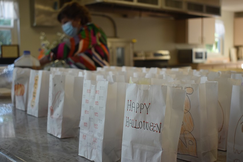 Bagged Halloween candy was one of the snacks available.