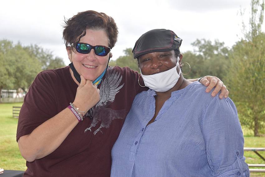 Gina Lowe (left) is a friend and customer of Sarasota's Robin Thornton, who runs Coppulence Jewelry & Home. They have known each other since 2015.