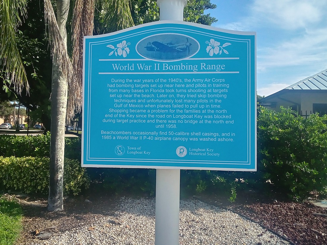 The town of Longboat Key has replaced the missing World War II memorial near the mid-key water station at 4250 Gulf of Mexico Drive.