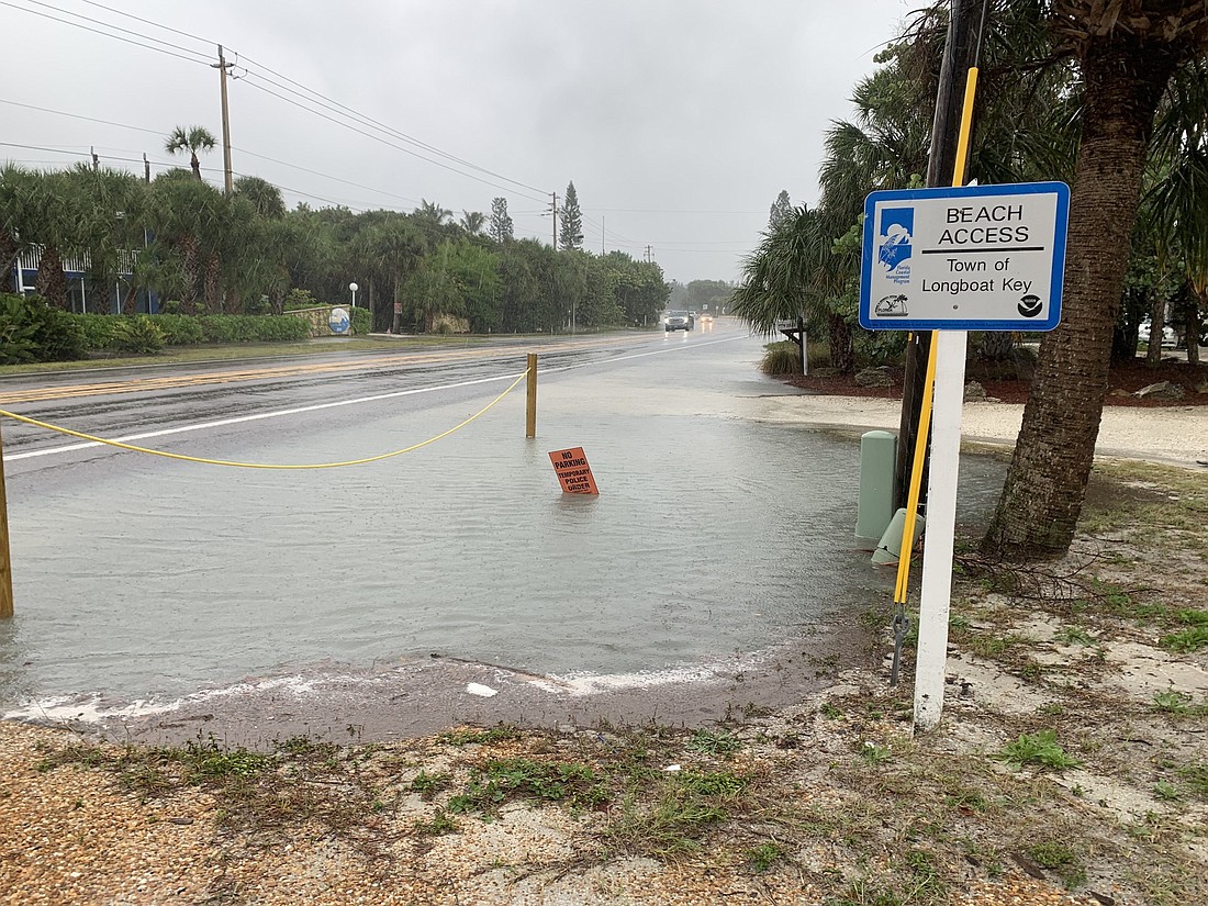 Standing water was rising on the island as of Wednesday morning around 11:30 a.m.