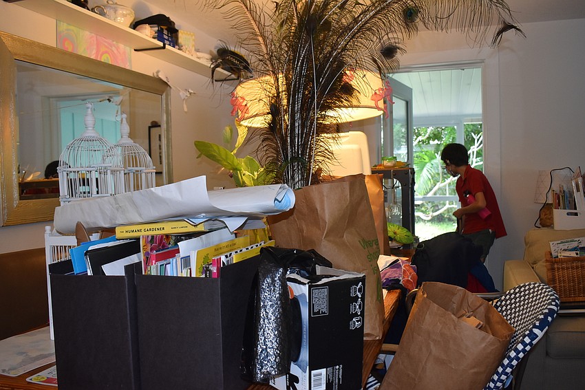 The Claypooles on Fox Drive were preparing to move out belongings to facilitate repairs. (Nat Kaemmerer)