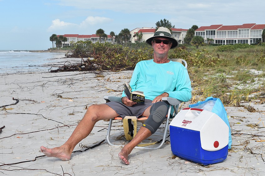 Patrick McGrath enjoyed the beach Thursday morning near 100 Broadway St.