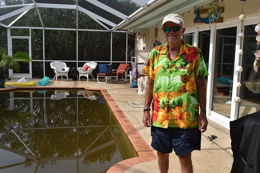 The stormwater from Eta caused Fred Kagi's pool to overflow. The water flooded Kagi's home.