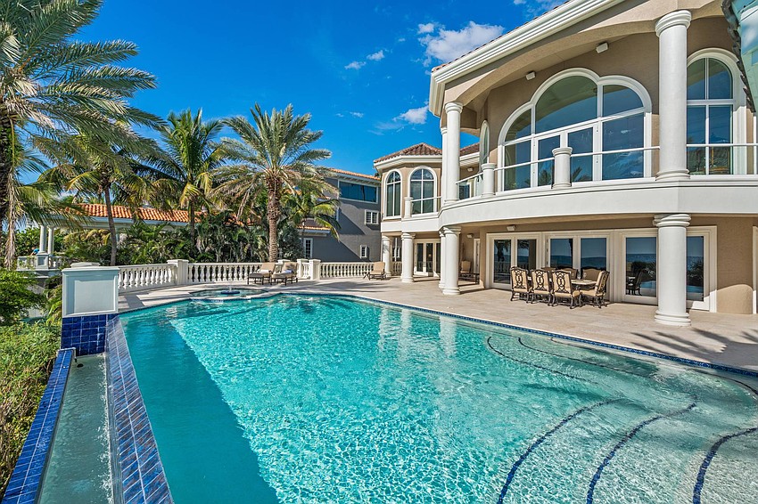 The home offers an infinity pool.