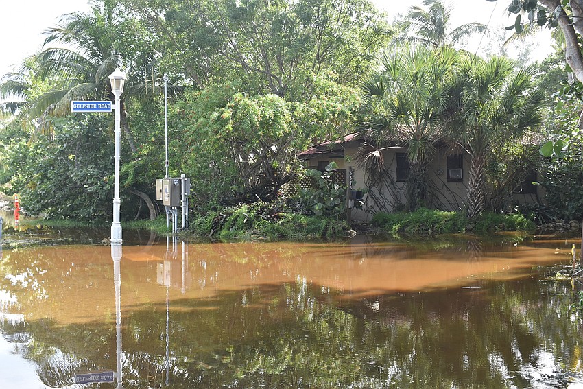 Gulfside Road had several inches of flooding, at least more than ankle deep.