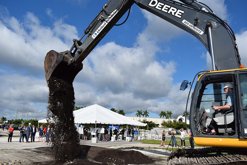Mote CEO and President Michael Crosby says the reason the event included so many first responders was because he was going to operate the excavator.