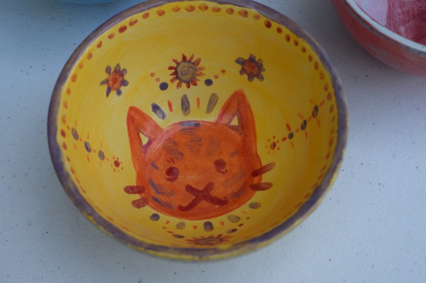 Each person that goes through the Empty Bowls drive-thru is able to pick out a handmade ceramic bowl.