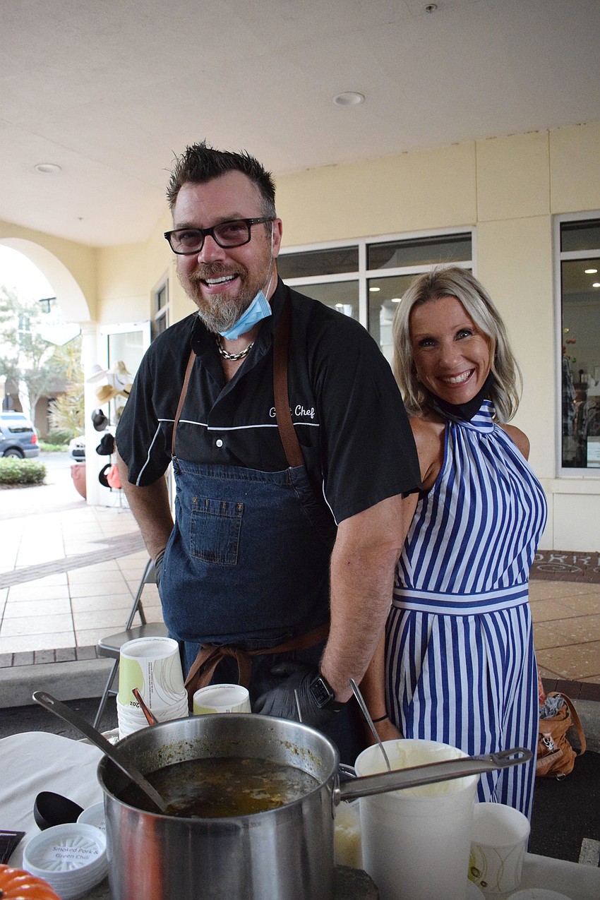 Evan Percoco and Chrystie Ramsey with Atypical Kitchen are excited to serve people during Empty Bowls.